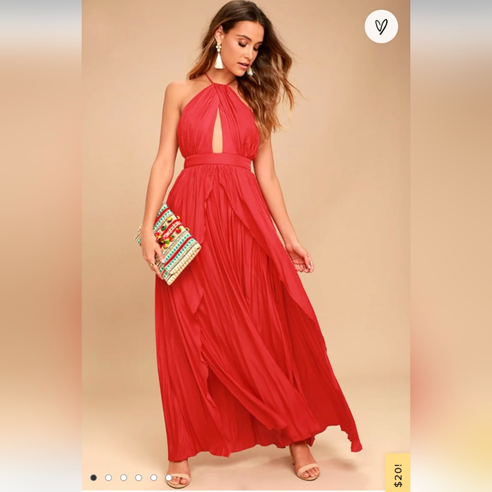 On My Own Red Maxi Dress NWT